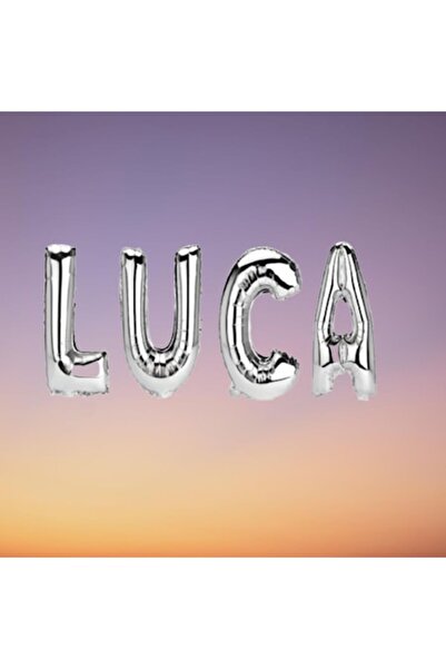 OEM Σετ μπαλονιών με όνομα «Luca», ασημί, 40 cm