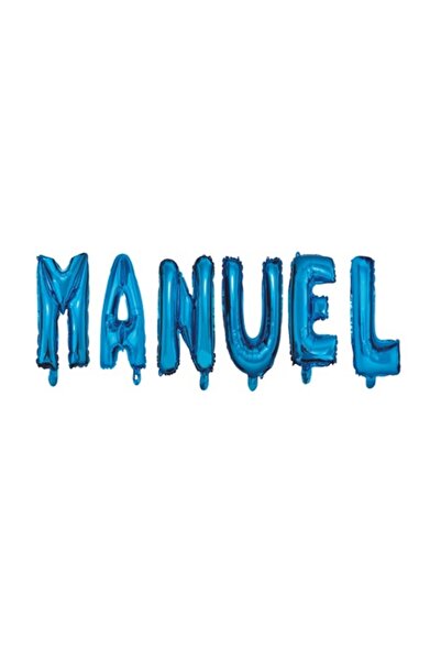 OEM Balloon Set - Name 'Manuel', Blue, 40cm
