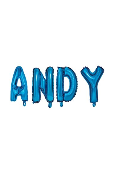 OEM Set of Balloons with Name 'Andy', Blue, 40 cm