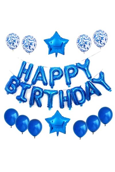 OEM Set of 25 'Happy Birthday' Balloons - Blue - It's Party Time