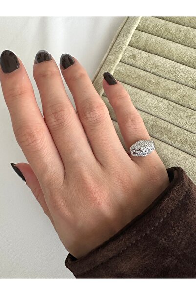 ringbox Silver Color Geometric Stone Little Finger Ring