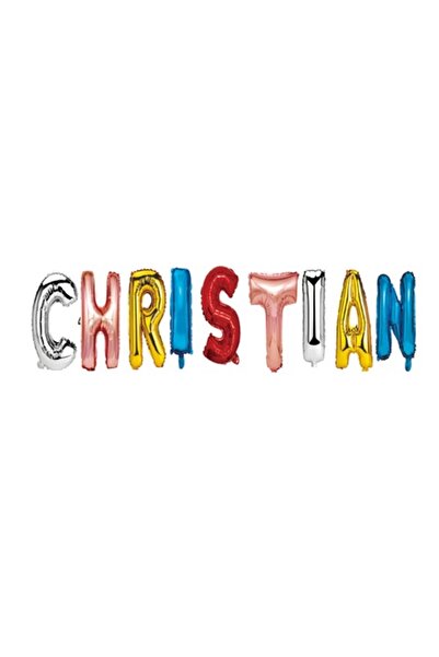OEM Set baloane cu nume „Christian”, multicolor, 40 cm