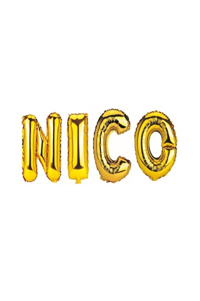 OEM Set baloane nume „Nico”, auriu, 40 cm