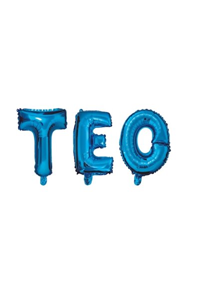 OEM Set baloane „Nume Teo”, albastre, 40 cm