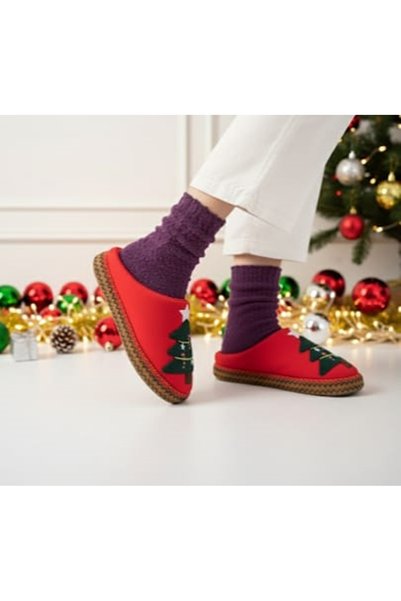 Auris Quality Christmas Tree Gondola House Slippers /New Year Slippers