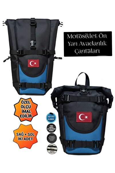 SEVBAGS MOTOSİKLET ÖN YAN AVADANLIK ÇANTALARI MAVİLİ