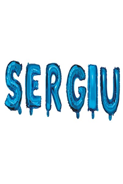 OEM Set baloane cu litere Nume „Sergiu”, Albastru, 40 cm