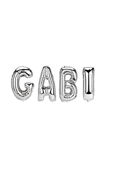 OEM Letter Balloon Set 'Gabi', Silver, 40 cm