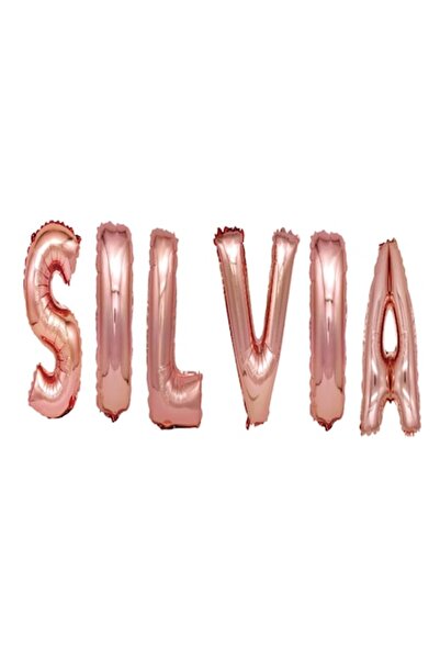 OEM Set de baloane cu litere „Silvia”, auriu-roz, 40 cm