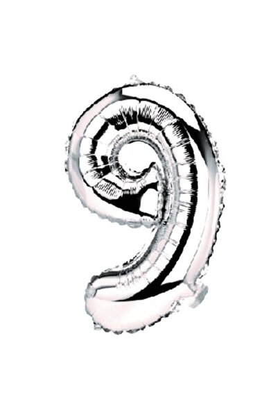OEM Balon numărul 9, argintiu, 100 cm
