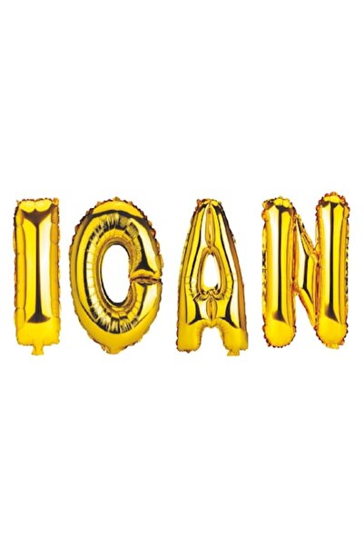 OEM Set de baloane cu litere Nume Ioan, aurii, 40 cm