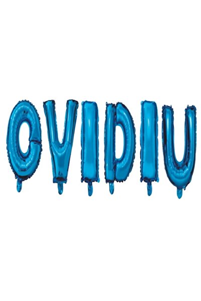OEM Σετ μπαλονιών με γράμματα για το όνομα «Ovidiu», μπλε, 40 cm