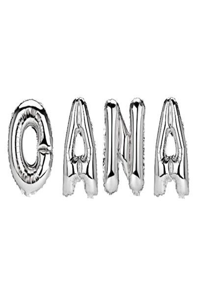 OEM Set baloane cu litere „Oana”, argintii, 40 cm