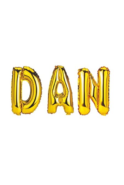 OEM Set baloane cu numele „Dan”, aurii, 40 cm