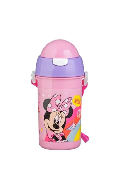 OEM Sticlă de apă, sistem pop-up, model Minnie, liliac/roz, 500ml, 7x19cm