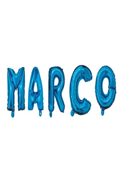 OEM Σετ μπαλονιών με το όνομα «Marco», μπλε, 40 cm