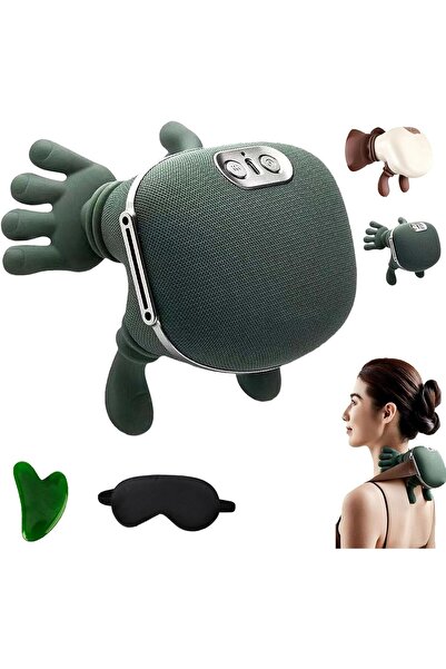 TERRION جهاز تدليك الرقبة - شياتسو عميق للأنسجة بثلاث سرعات مع حرارة (أخضر)