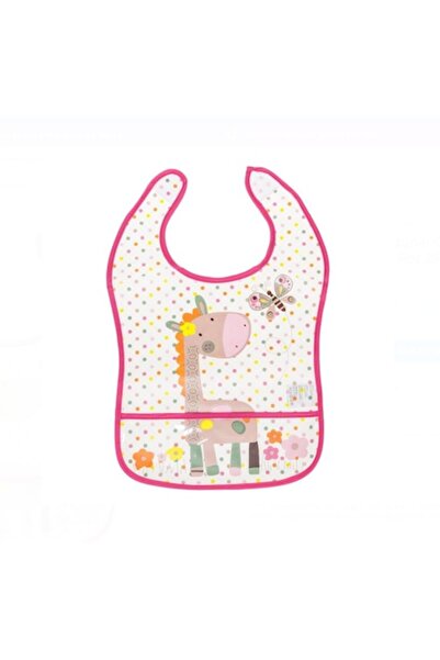 OEM Bavetă transparentă de buzunar cu imprimeu girafă și buline roz, 28x45cm