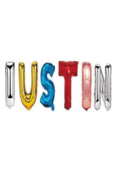 OEM Set baloane cu numele „Iustin”, multicolor, 40 cm
