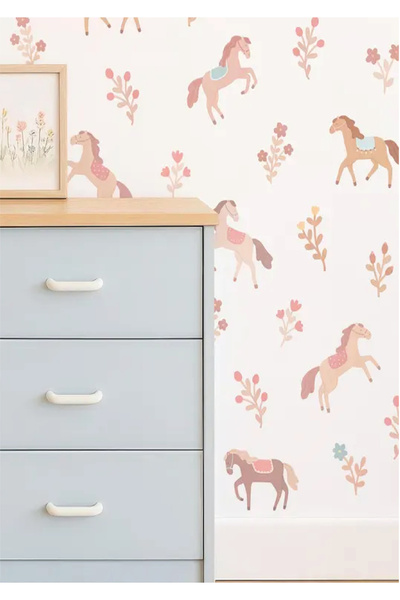 WALLHUMAN Renkli Atlar Çocuk Odası Duvar Sticker
