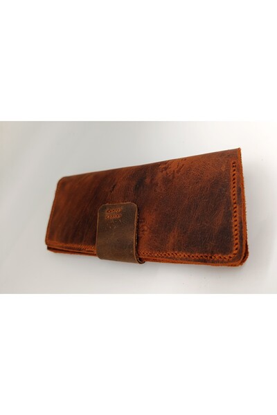 Mahfuz Cutting to Stitching Fully Handcrafted Real Leather Wallet 12 Cards 2 Large Spaces (19.4Cm*8.5Cm) Nlu106