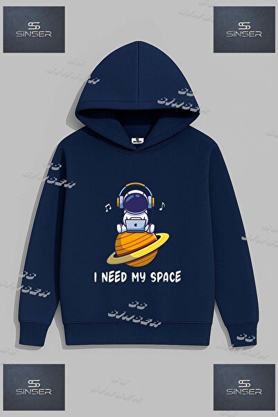 SS SİNSER Φούτερ Unisex "ASTRONOT UZAY GEZEGEN USTUNDE Sweatshirt " με στάμπα...