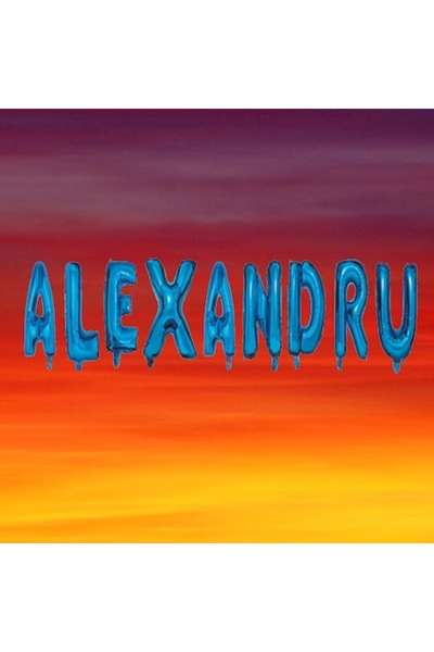 OEM Balloon set with name Alexandru, Blue, 40 cm