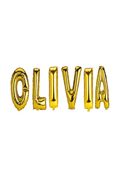 OEM Letter Balloon Set 'Olivia', Gold, 40 cm