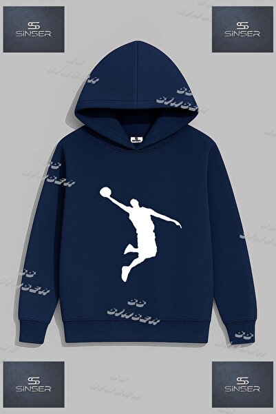 SS SİNSER Φούτερ Unisex "BASET ADAM BEYAZ Sweatshirt " με στάμπα και κουκούλα