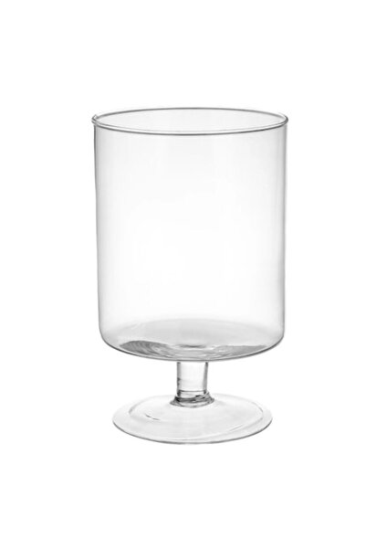 OEM Vază cilindrică din sticlă transparentă cu picior Ø15x24cm