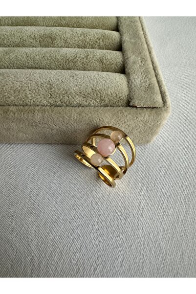 ringbox Pink Jewelled Steel Ring