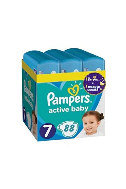 Pampers Active Baby, pachet de 2 (88 buc.), mărimea 7 (15+ kg), strat suplime...