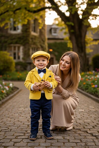 GabrielleBebe Κίτρινο βελούδινο κοστούμι