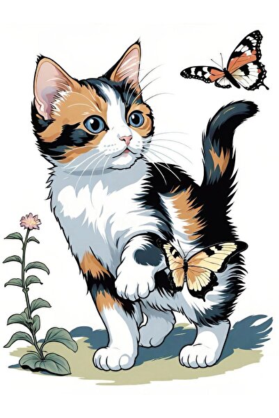 ALAYRA International لوحة فنية جدارية مؤطرة من قماش ملون لقطط صغيرة لطيفة - د...