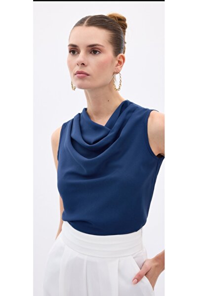 Sateen Degaje Collar Chiffon Blouse