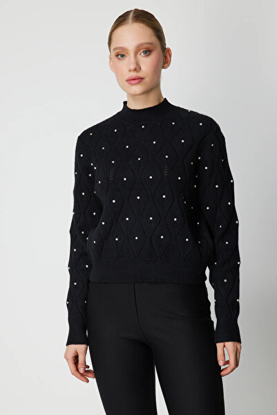 On Fashion On Patterned Stone Detailed Knitwear Sweater-60317
