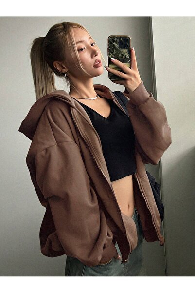 MONFİ FERMUARLI KAPŞONLU HIRKA