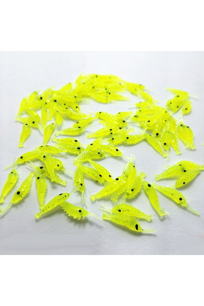 Megsaydin 2.5 cm 0.3 gr Mikro Silikon Karides – 100’lü Mini Yem Seti