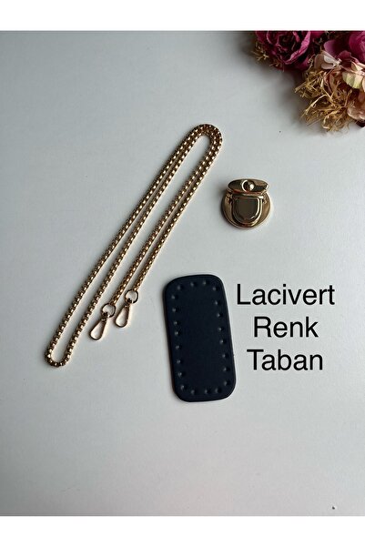 zg hobi aksesuar Knitted Bag Set - Base and Chain Set Gold Color Metallic