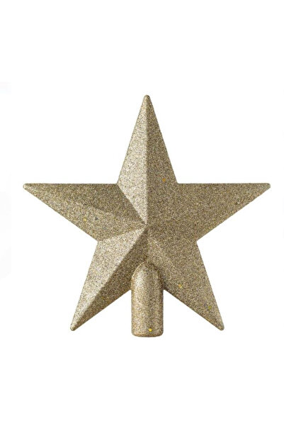 So Iconic نجمة شجرة عيد الميلاد اللامعة بلون الشمبانيا البيج / قمة شجرة بطول 20 سم