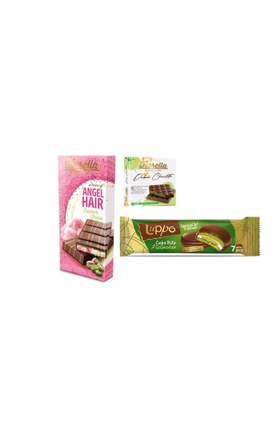 FIORELLA Promo Package Angel Hair Chocolate 150 gr + Dubai Chocolate 60 gr + Luppo Cakebite Pistachio