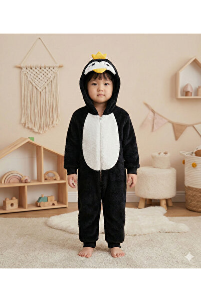 Bebelove Boys/Girls Penguin Fleece Jumpsuit with Zipper