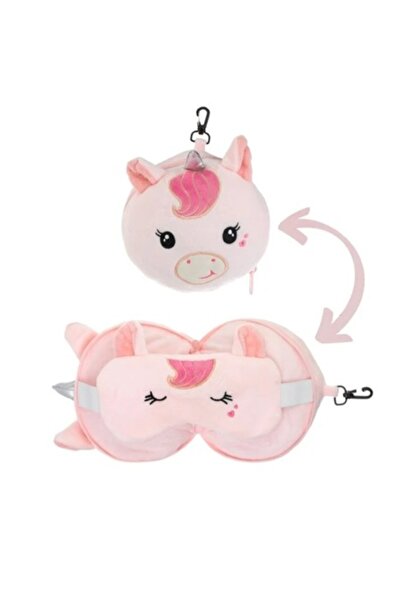 OEM Възглавница за пътуване и маска за сън с еднорог, 15x8x16 см