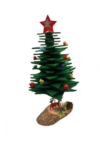 PARTİADA YILBAŞI MASA ÜSTÜ ÇAM AĞACI KÜTÜK MODEL KEÇE 35 CM YEŞİL