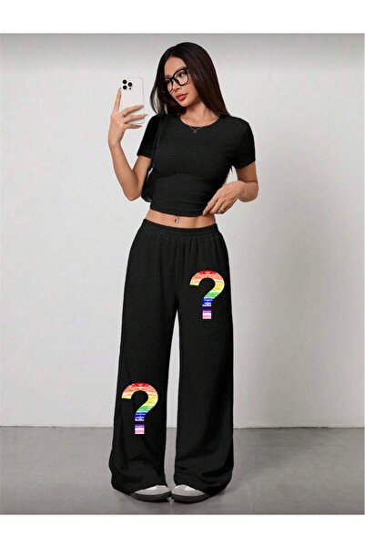 Le Vion Women's Baggy Surprise Printed Loose Trackpants