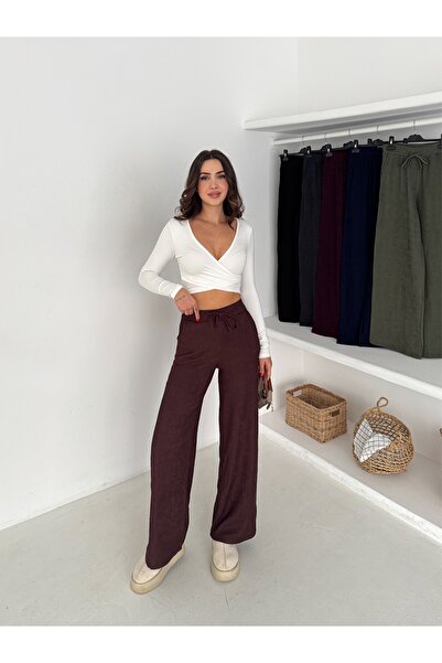 winmoda Meloni Fabric Extra Flexible Wide Leg Trousers – Extra Stretch Meloni Wide Leg Pants
