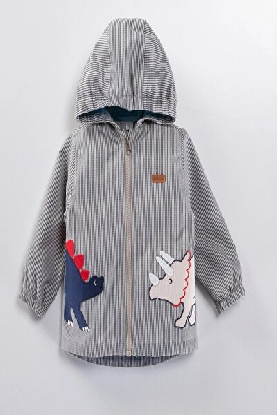 DeKuBaby New Season Dinosaur Patterned Water Repellent Cold and Windproof Children's Coat Raincoat