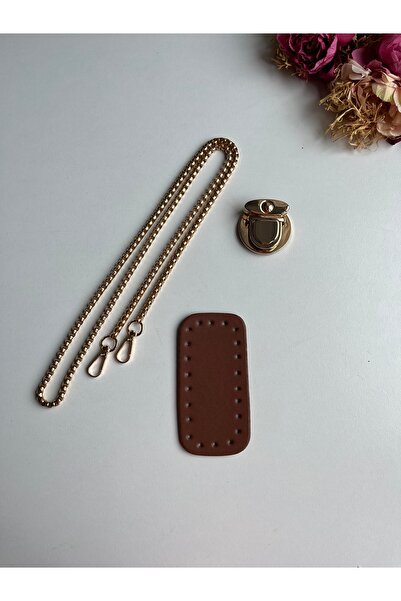 zg hobi aksesuar مجموعة حقائب محبوكة - مجموعة قاعدة وسلسلة ذهبية اللون معدنية