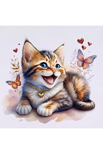 ALAYRA International لوحة فنية جدارية مؤطرة من قماش ملون لقطط صغيرة لطيفة - د...