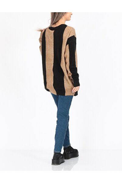 Vero Moda Oversized Sweater, Black/Brown